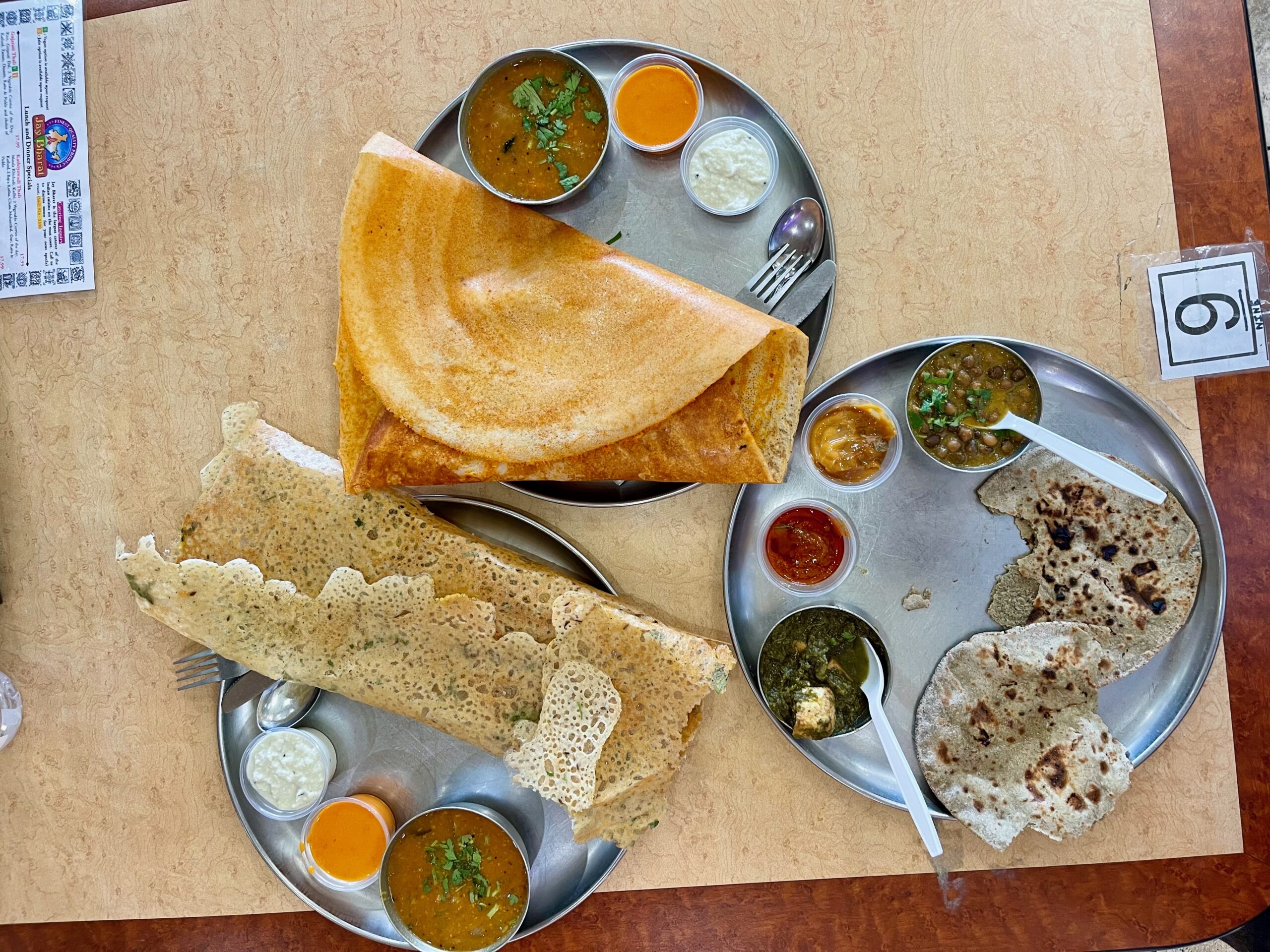 A rava (semolina flour) and masala dosa at Jay Bharat. Photo by Javier Cabral for L.A. TACO.